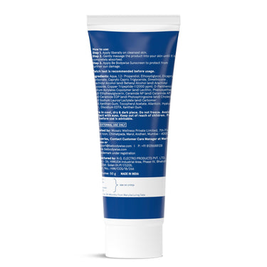Be Bodywise 1% Peptide & Ceramide Moisturizer (50g) | Retains Moisture Upto 72 Hours | Strengthens Skin Barrier, Soothes Irritation & Redness | Lightweight, Fragrance Free Formula